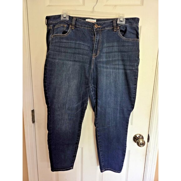 Molly & Isadora Mid Rise Womens Skinny Ankle Jeans Size 20w Dark Wash - Picture 1 of 9